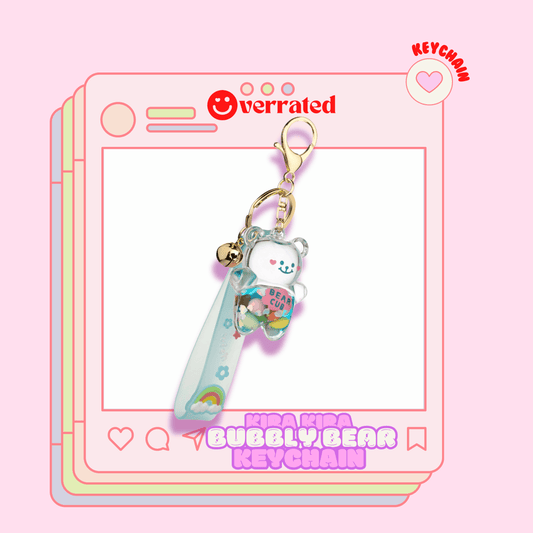 KIRA KIRA BUBBLY Bear Liquid Effect Sensory Keychain in Blue🩵 - OVERRATED