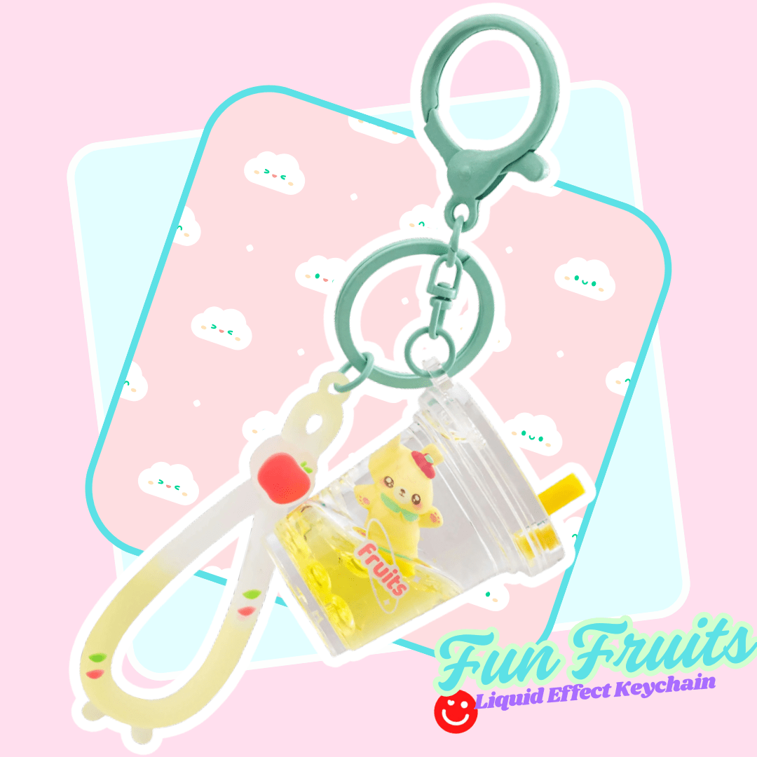 Kira Kira Fun Fruits Sunny Pineapple Liquid Effect Keychain - OVERRATED