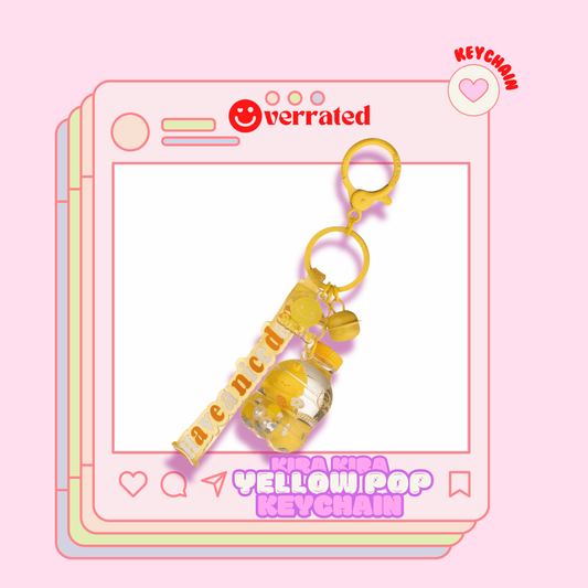 KIRA KIRA LIFE Yellow Soda Bottle Liquid Effect Sensory Keychain - OVERRATED