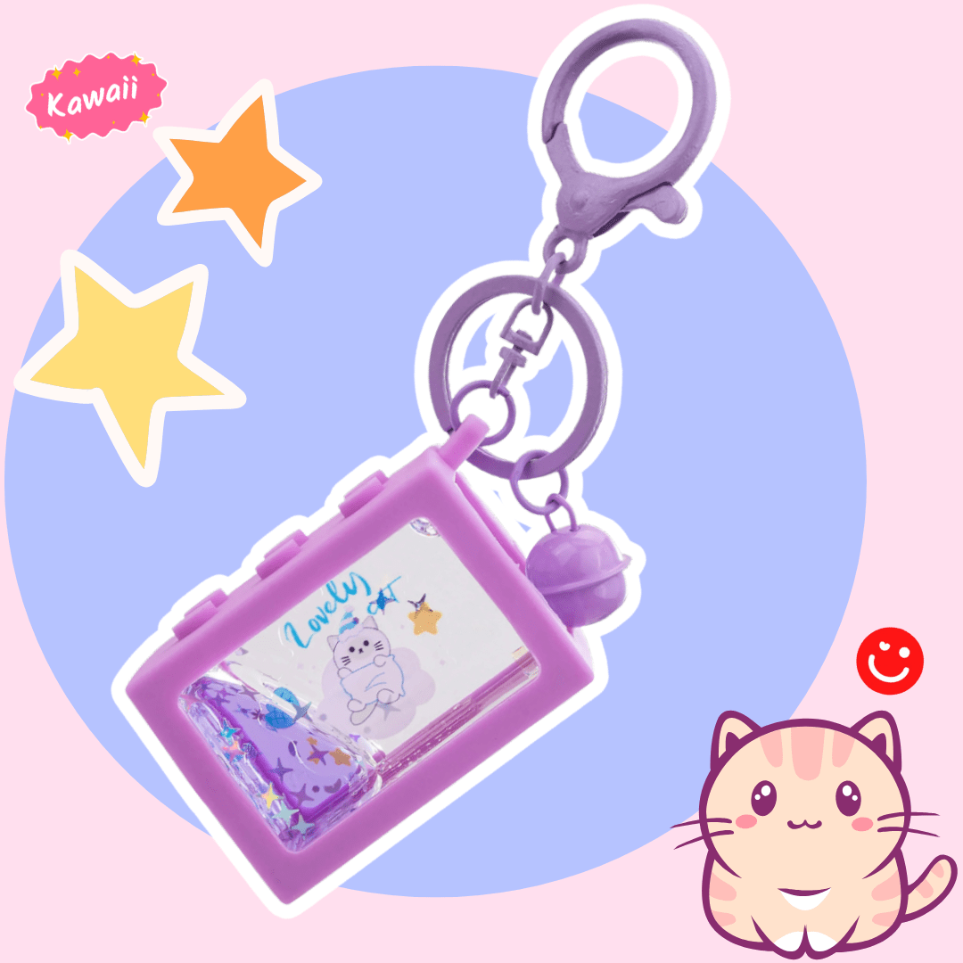 Kira Kira Lovely Purple Building Block Liquid Keychain - OVERRATED