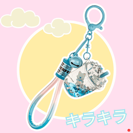 KIRA KIRA Red Panda Drink Liquid Effect Sensory Toy Keychain - OVERRATED