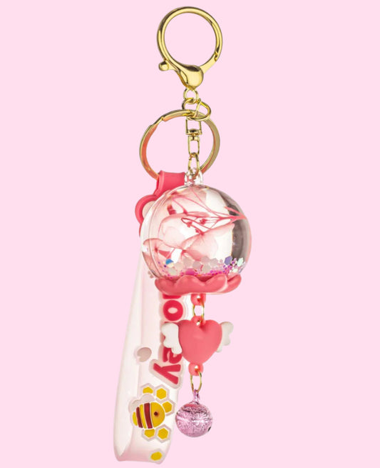 KIRA KIRA Round Lantern Pink Liquid Effect Sensory Keychain - OVERRATED
