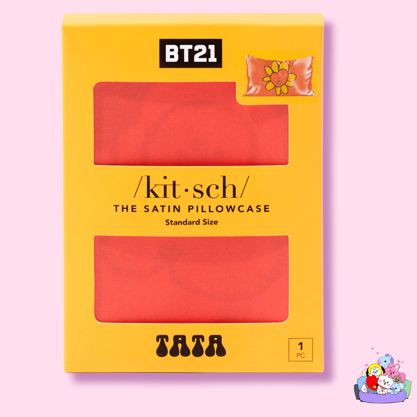 /kit - sch/ BT21 x Kitsch Satin Pillowcase Standard - Tata - OVERRATED