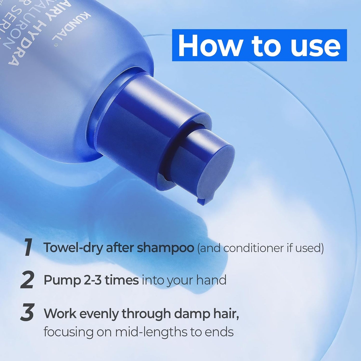 KUNDAL hyaluron hair serum how to use application tutorial - Overrated Korean Beauty & More