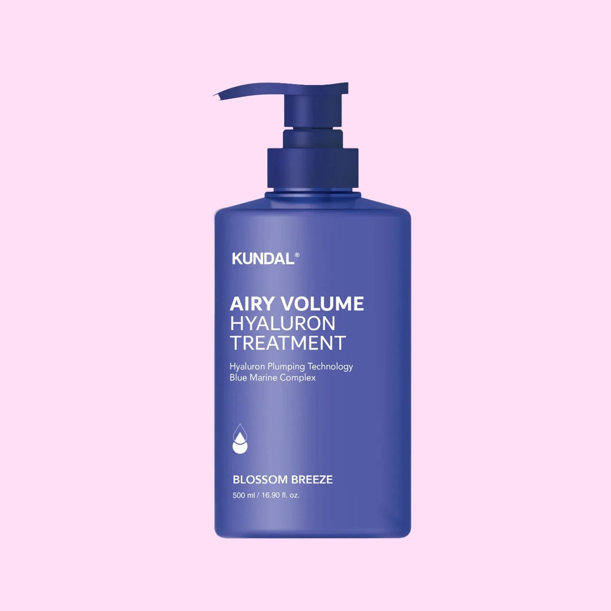 Korean hair treatment Kundal Airy Volume Hyaluron bottle blue 500ml - Overrated Korean Beauty & More
