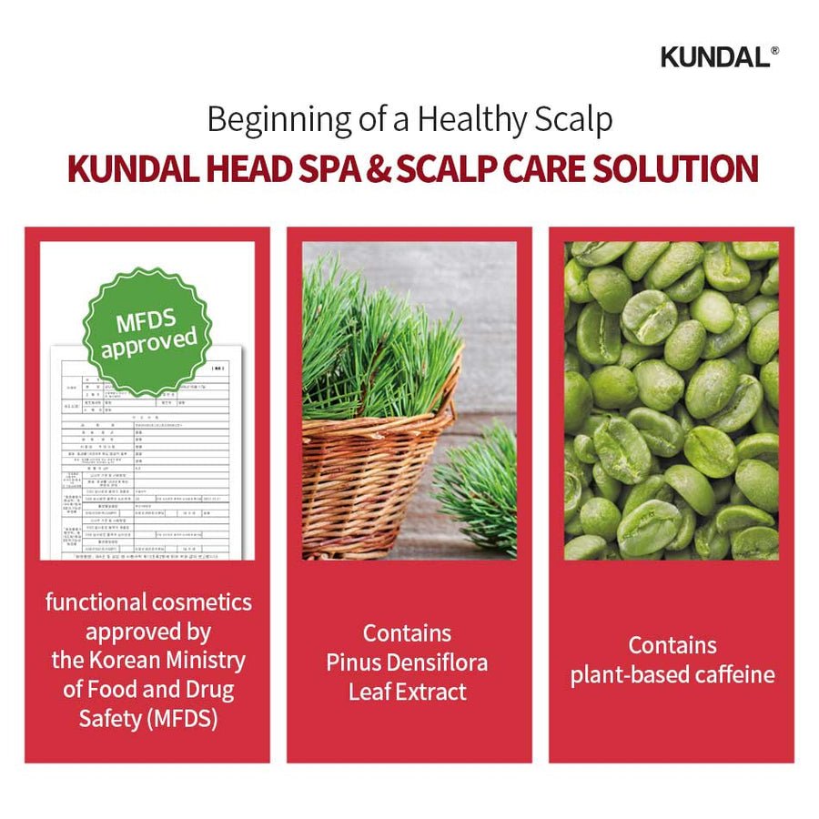 Kundal caffeine scalp tonic ingredients and packaging - Overrated Korean Beauty & More
