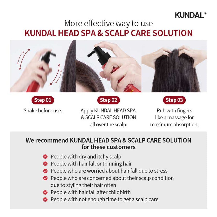 Kundal caffeine scalp tonic benefits list infographic - Overrated Korean Beauty & More
