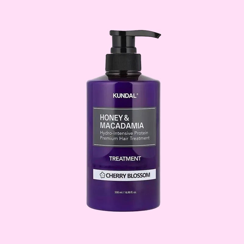 KUNDAL protein hair treatment cherry blossom bottle - Overrated Korean Beauty & More