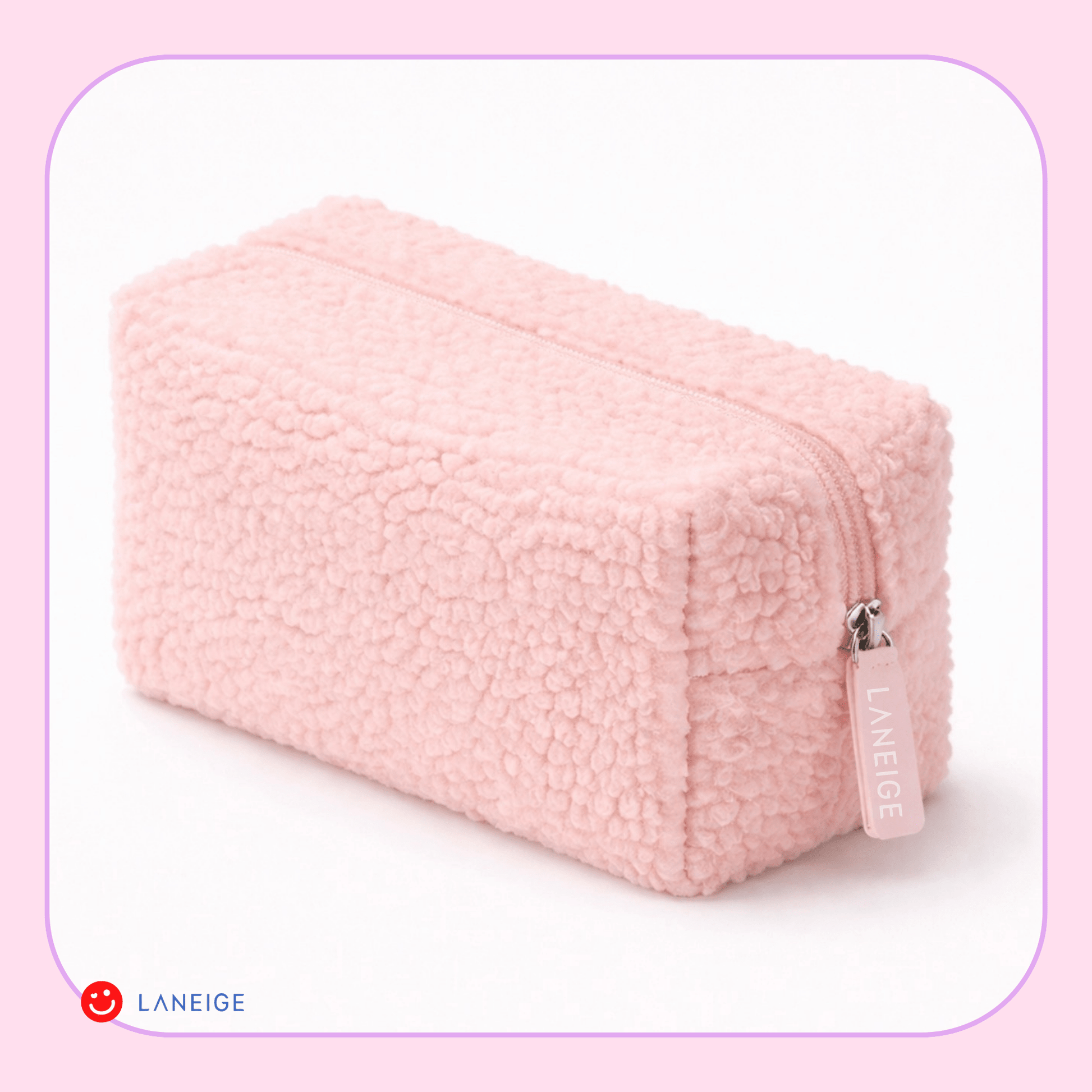 LANEIGE Soft Pink Plush Sherpa Cosmetic Pouch - OVERRATED