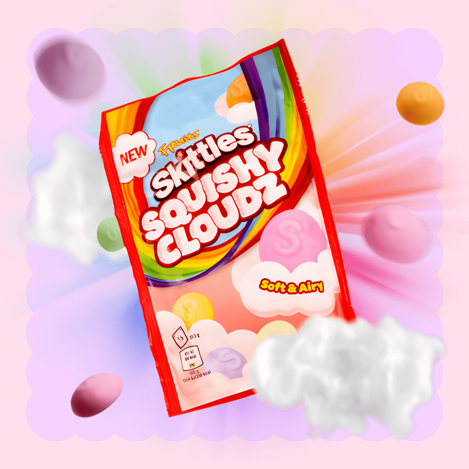 Limited Import - Skittles Squishy Cloudz Fruits 94g - OVERRATED
