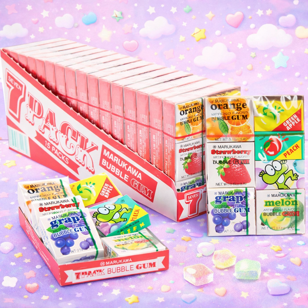 Japanese bubble gum Marukawa assorted fruit flavors pack - Overrated Korean Beauty & More