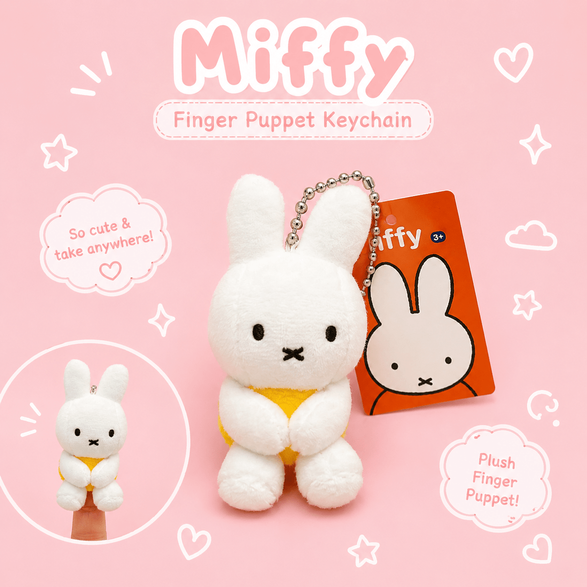 Miffy Finger Puppet Plush Keychain - OVERRATED