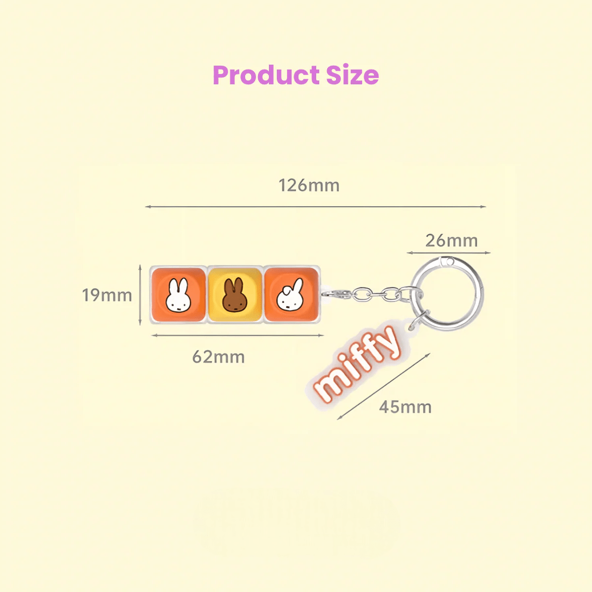 Miffy Mechanical Keycap Fidget Keychain - OVERRATED