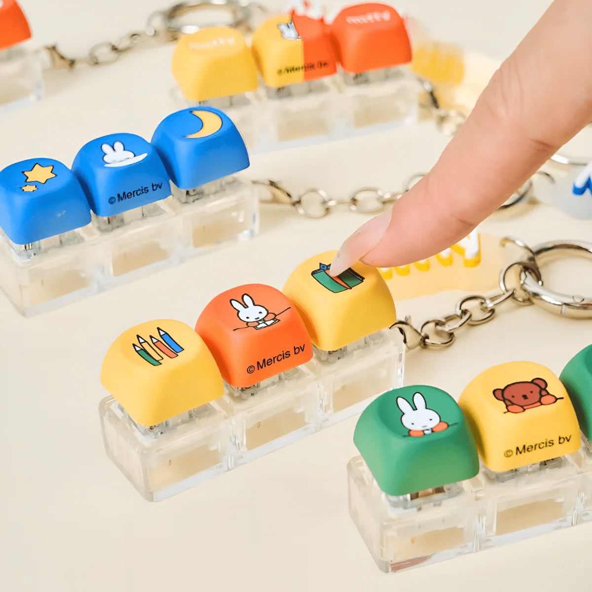 Miffy Mechanical Keycap Fidget Keychain - OVERRATED