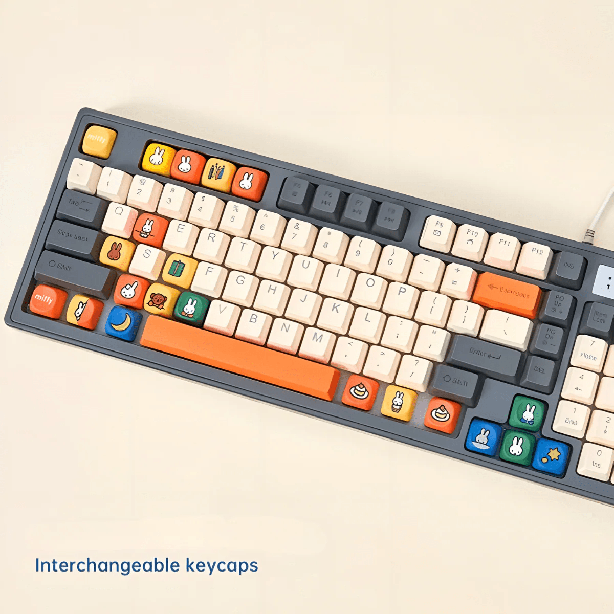 Miffy Mechanical Keycap Fidget Keychain - OVERRATED
