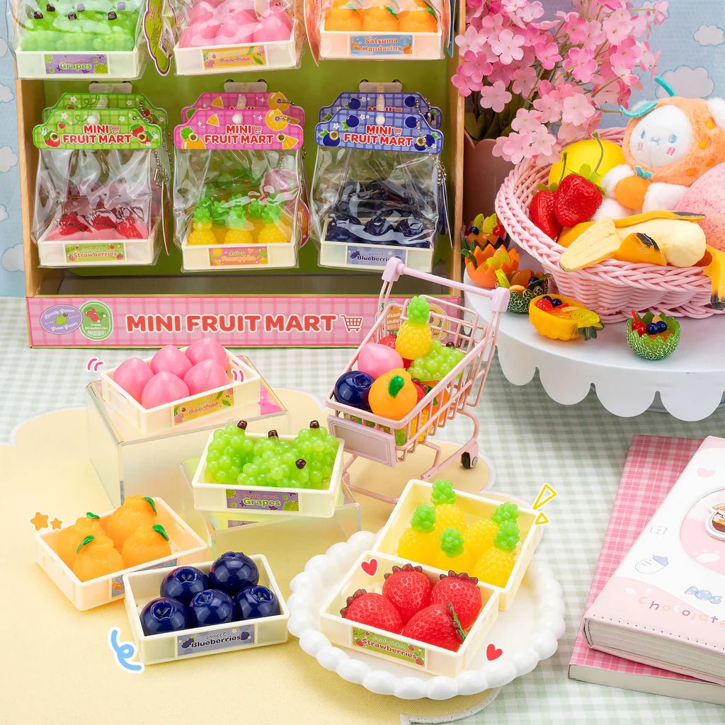 Kawaii squishy toy mini fruit mart taba stress ball squeeze test - Overrated Korean Beauty & More