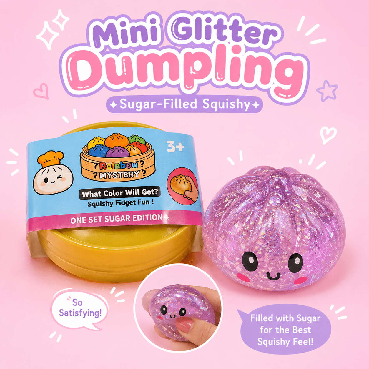Mini Glitter Sugar Dumpling Squishy - OVERRATED
