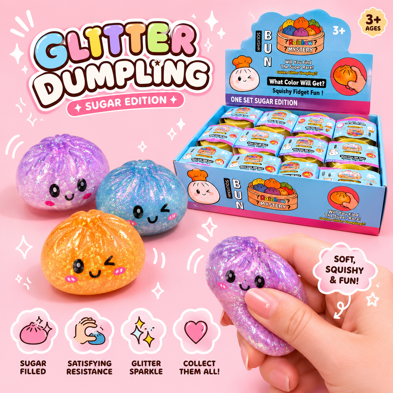 Mini Glitter Sugar Dumpling Squishy - OVERRATED