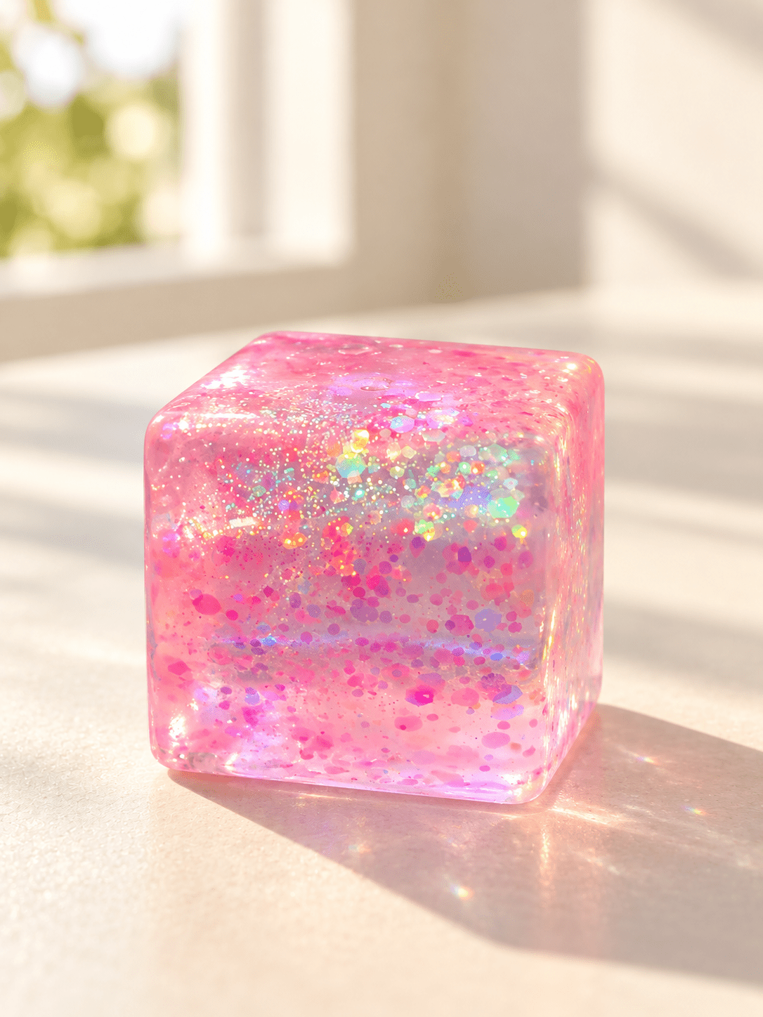 Mini Hard Cube Glitter Squishy - OVERRATED