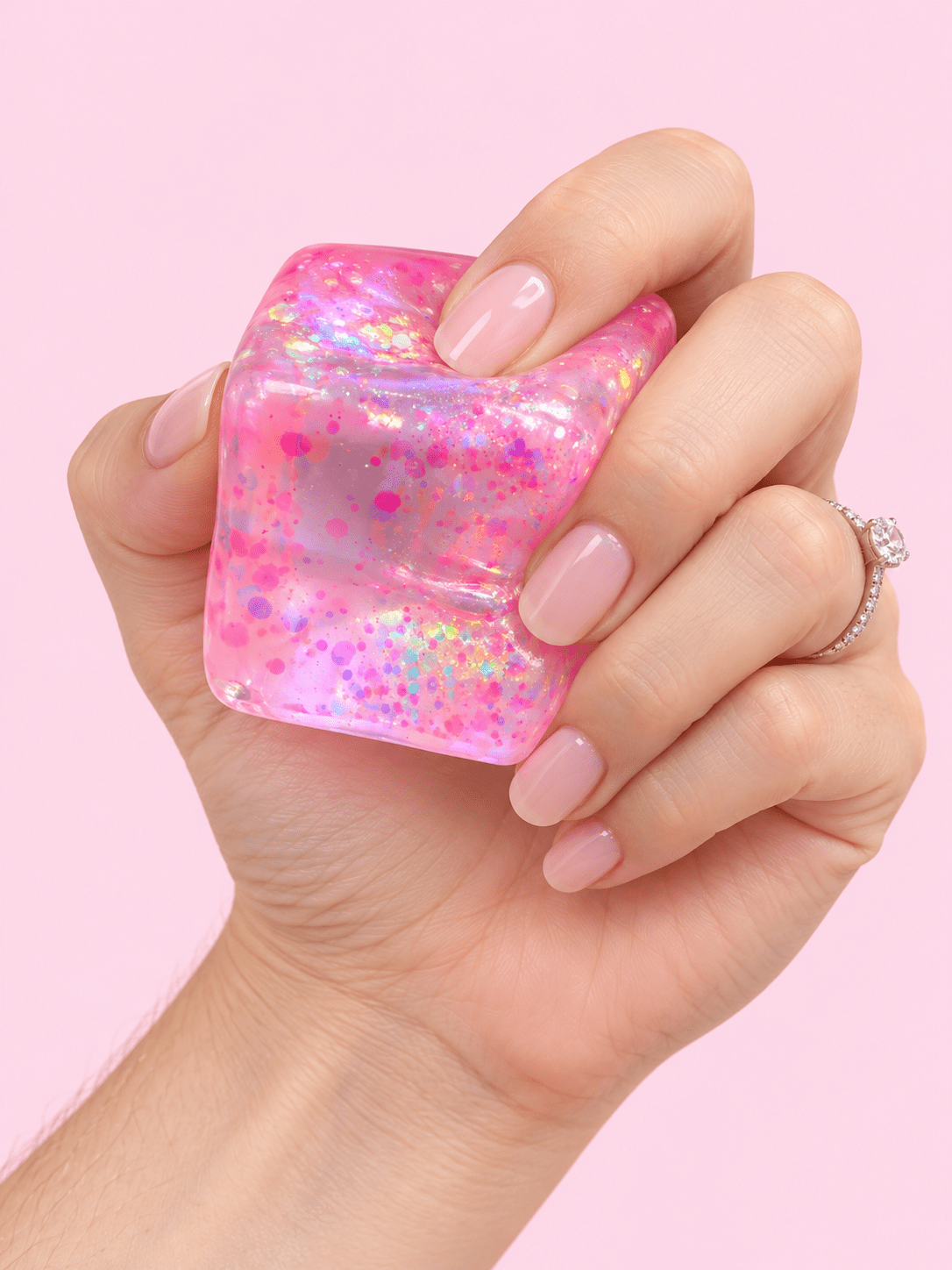 Mini Hard Cube Glitter Squishy - OVERRATED