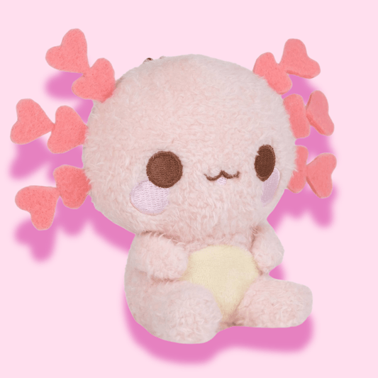 Mini Kawaii Lottie Keychain Pink Axolotl Plush Clip - OVERRATED