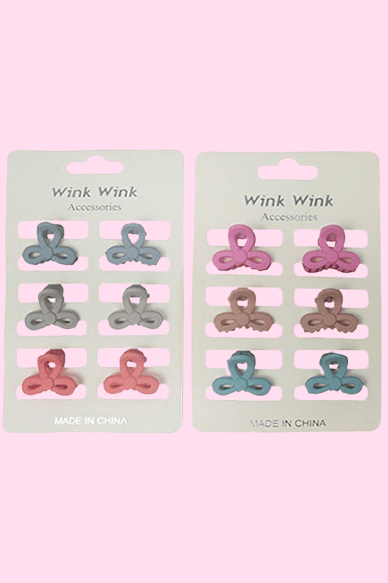 Mini Matte Tri - Loop Clip Hair Claw 6 pcs/pack - OVERRATED