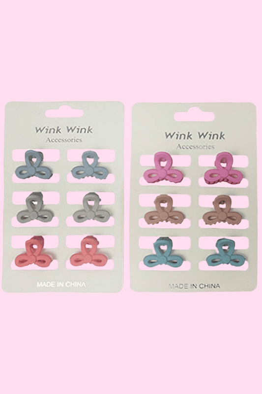 Mini Matte Tri - Loop Clip Hair Claw 6 pcs/pack - OVERRATED