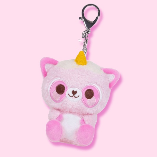 Mini Roxy Keychain (Cute Kawaii Pink Racoon Soft Plush Clip) - OVERRATED