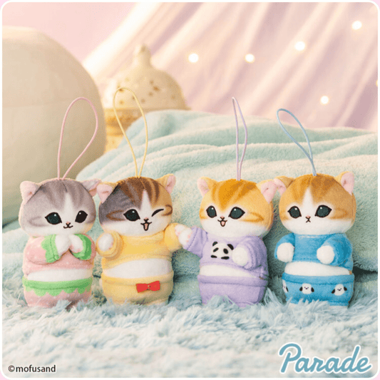 もふさんど Mofusand Pajama Cat Mascot Plush Keychain - OVERRATED