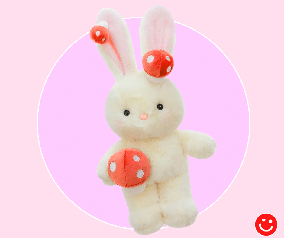 kawaii plush bunny mushroom dream giant rabbit front full body view - Overrated Korean Beauty & More