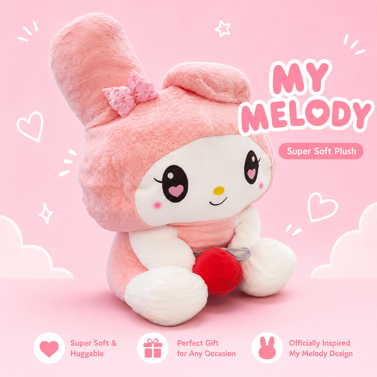 My Melody Jumbo Apple Plush - OVERRATED