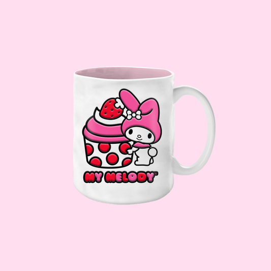 My Melody Strawberry Wax Resist 17oz Ceramic Pottery Mug - OVERRATED