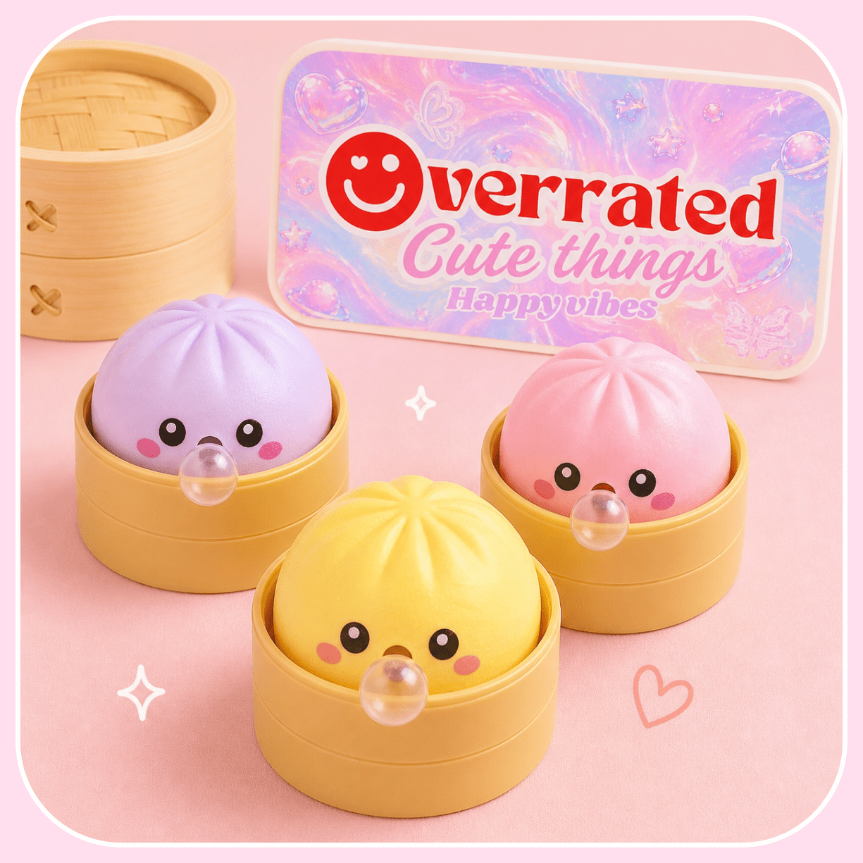 Kawaii bubble dumpling squishy mystery pastel squeeze toy pop bubble - Overrated Korean Beauty & More