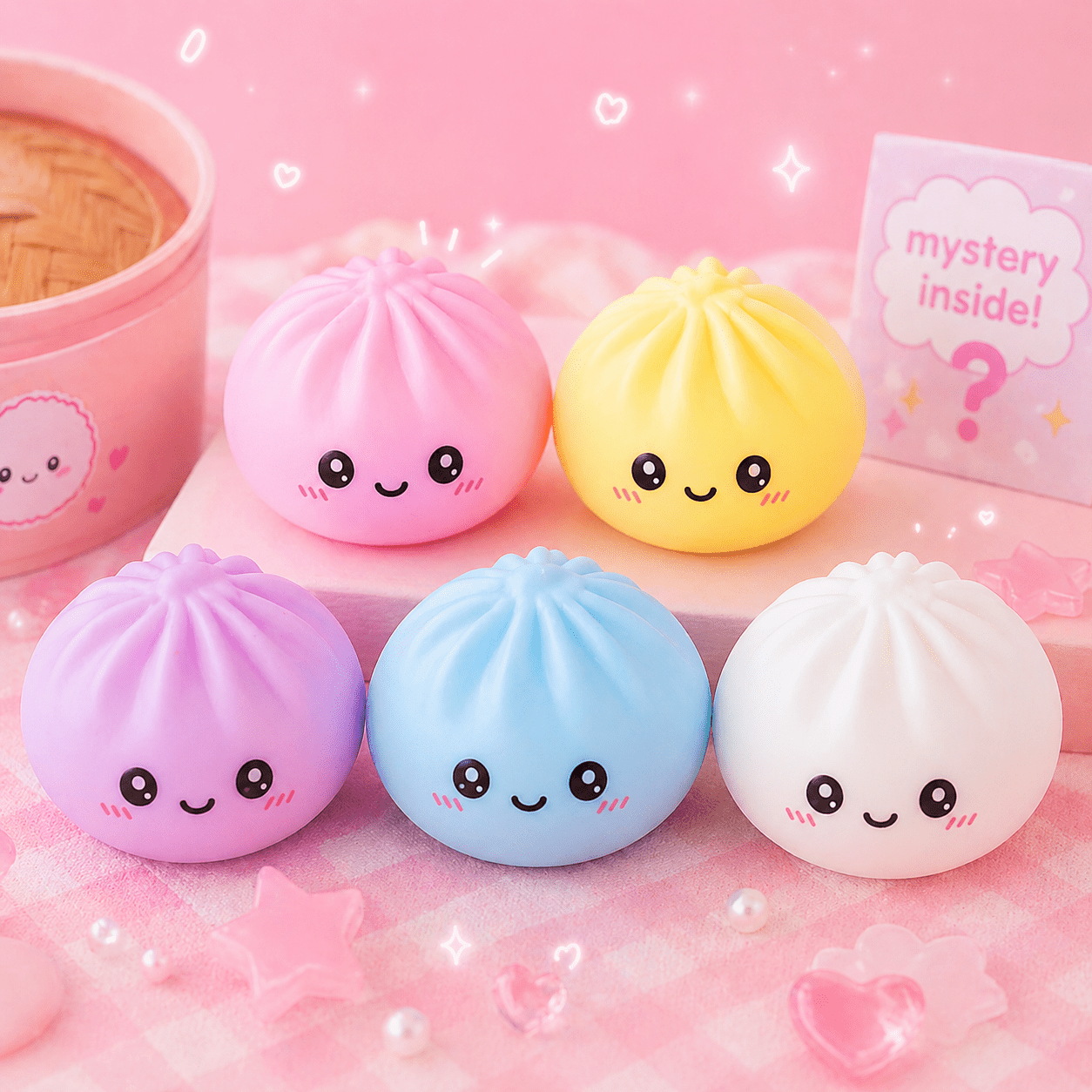 Kawaii squishy toy slow rise dumpling foam stress ball gift - Overrated Korean Beauty & More