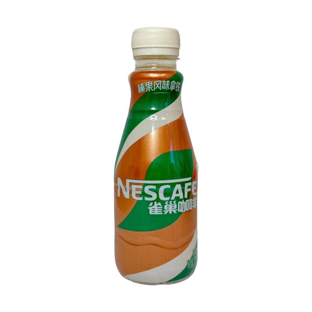 Hazelnut latte instant coffee Nescafe creamy hazelnut Asian beverage side view - Overrated Korean Beauty & More