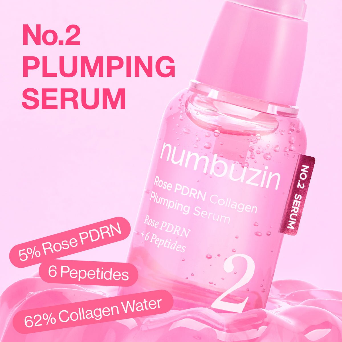 Numbuzin No.2 Rose PDRN Collagen Plumping Serum - OVERRATED