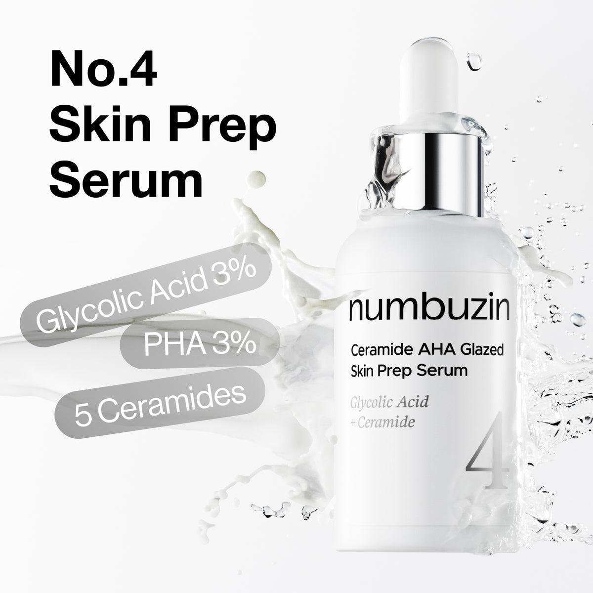 Numbuzin No.4 Ceramide AHA Glazed Skin Prep Serum - OVERRATED