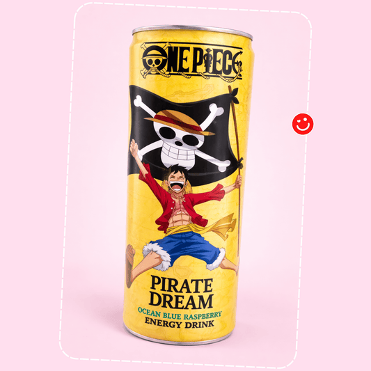 anime energy drink One Piece Pirate Dream Ocean blue raspberry 12 fl oz can - Overrated Korean Beauty & More