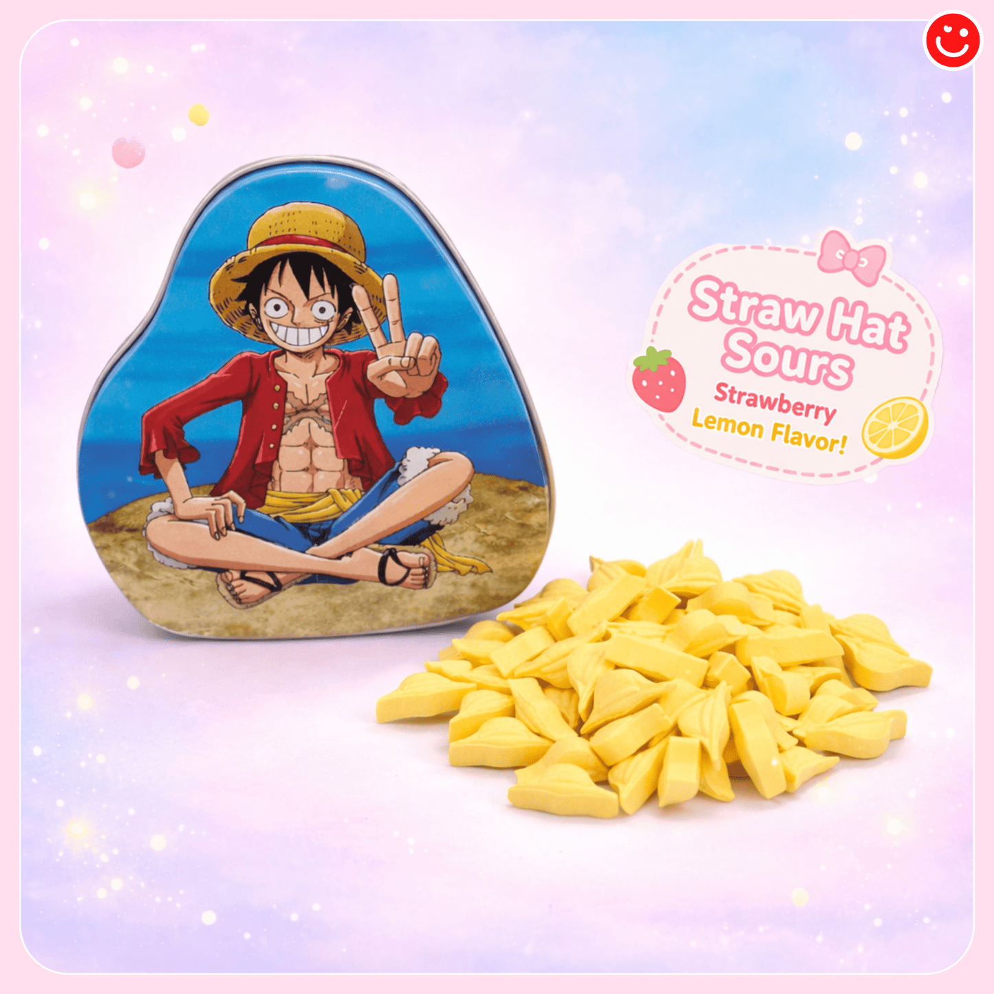 anime candy snacks one piece straw hat sours collectible tin - Overrated Korean Beauty & More