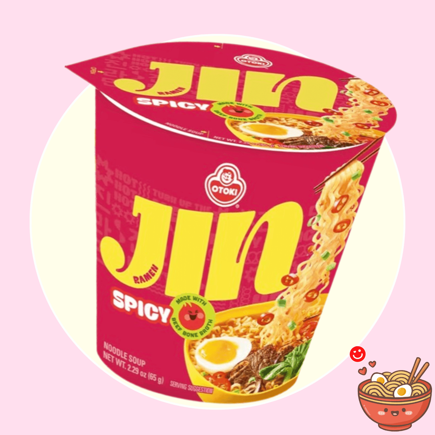 Korean spicy ramen cup OTOKI Jin BTS Edition bold heat soup cup - Overrated Korean Beauty & More