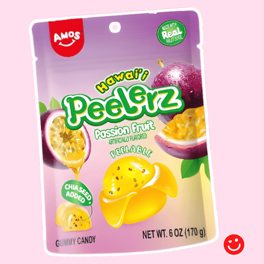 Passion fruit gummy candy Peelerz 6oz tropical chewy treats - Overrated Korean Beauty & More