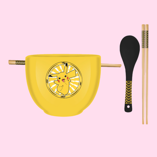 Pokemon 20oz Ramen Bowl with Chopsticks and Spoon - OVERRATED