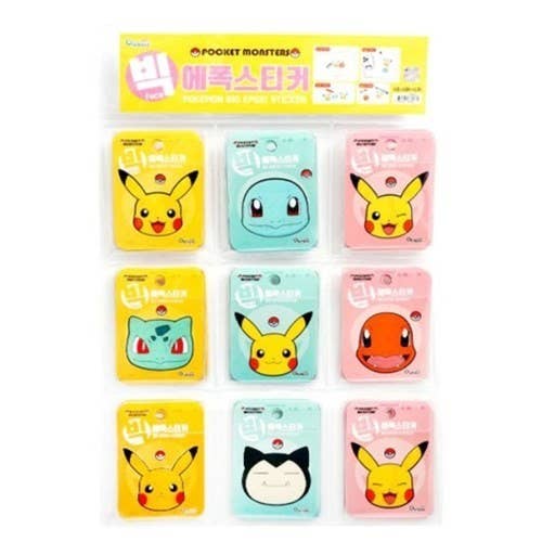 Pokemon Characters Big Face Epoxy Deco Sticker Pack - OVERRATED