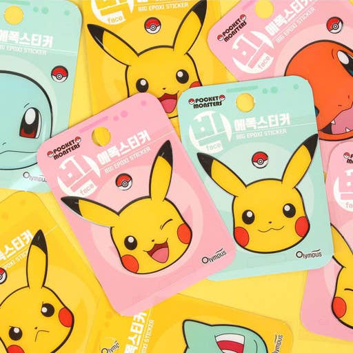 Pokemon Characters Big Face Epoxy Deco Sticker Pack - OVERRATED