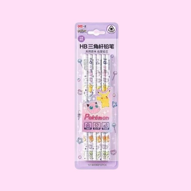 Single Pokemon pencil HB graphite triangular kawaii pastel design for school and art - Overrated Korean Beauty & More