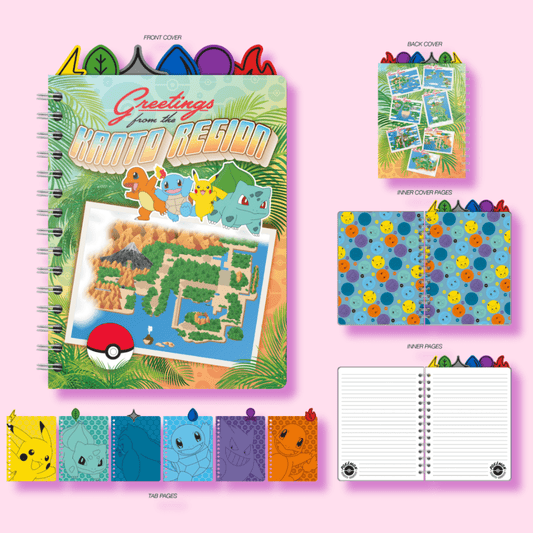 Pokémon Kanto Region & Map 6.5" x 8.5" Tabbed Journal - OVERRATED