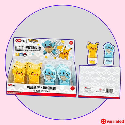 Pokemon eraser Pikachu rolling kawaii stationery cute collectible school supply - Overrated Korean Beauty & More