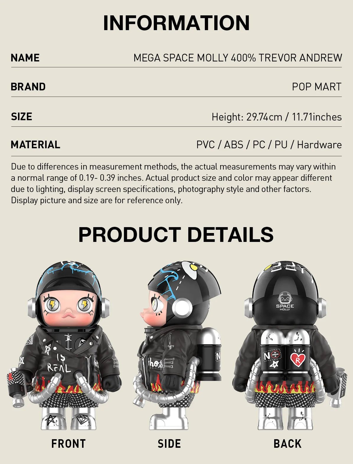 Pop Mart MEGA SPACE MOLLY 400% Limited Edition Trevor Andrew Figure - OVERRATED