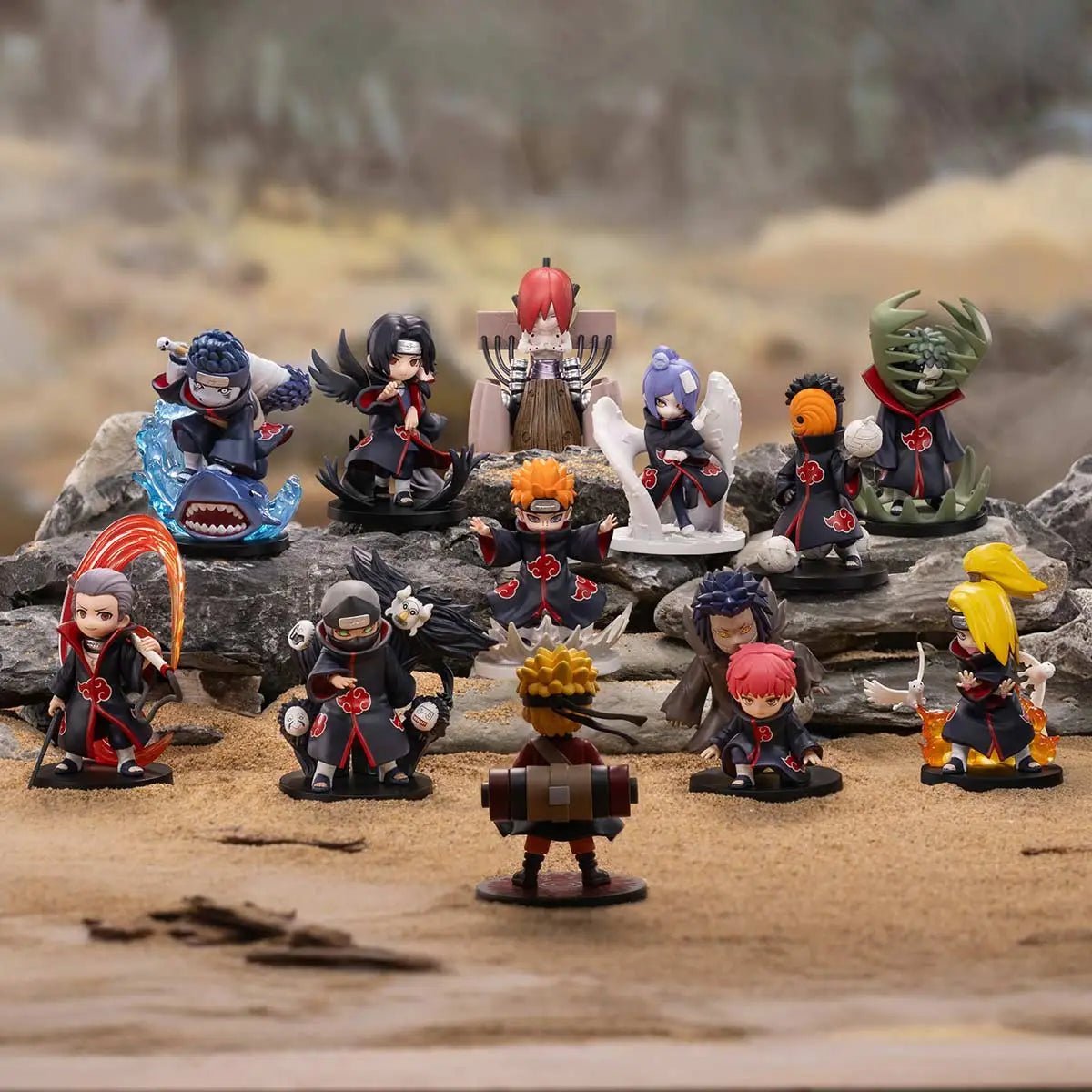 Pop Mart blind box Naruto Shippuden battle scene multiple figures display - Overrated Korean Beauty & More