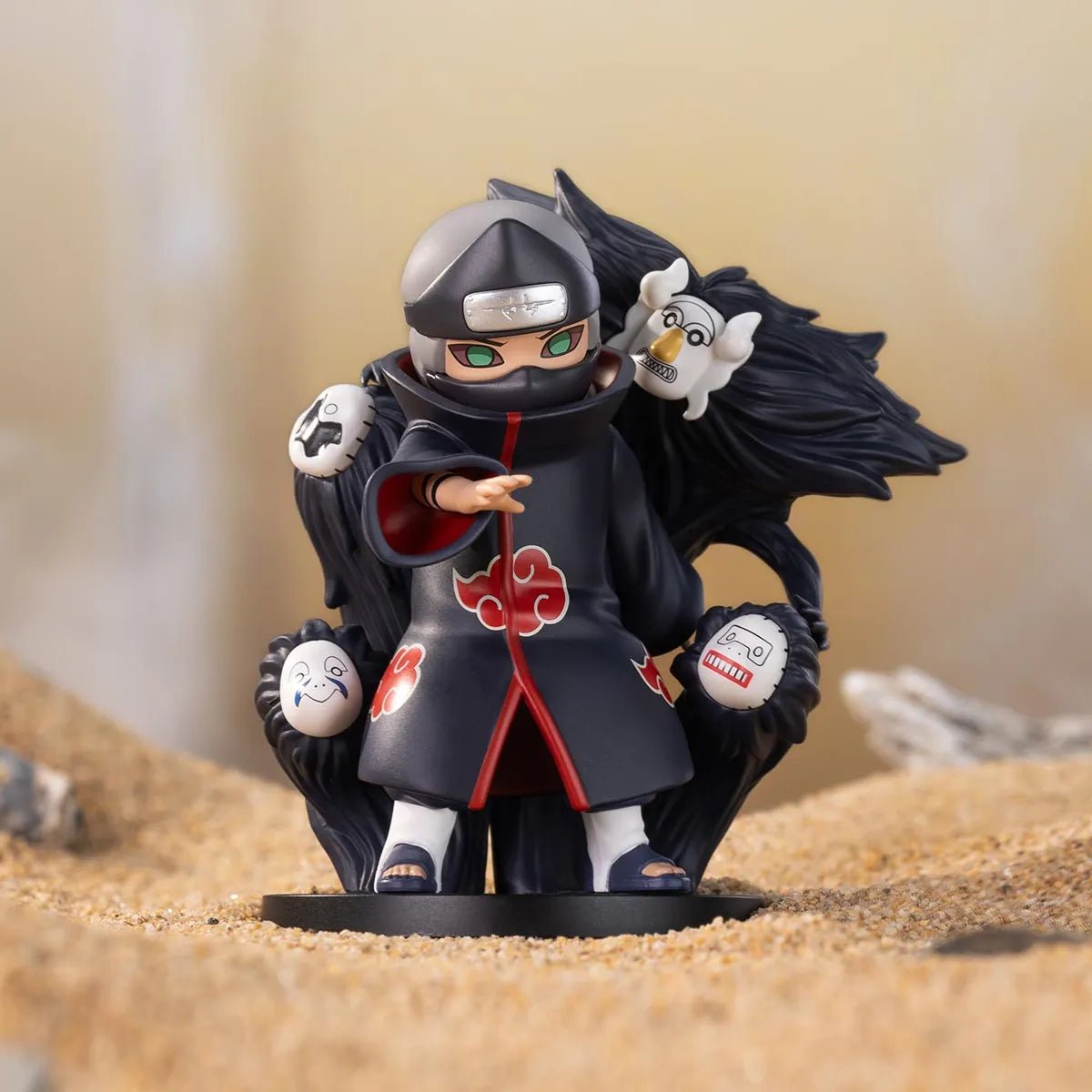Pop Mart blind box Naruto Shippuden grey Akatsuki villain figure side view - Overrated Korean Beauty & More